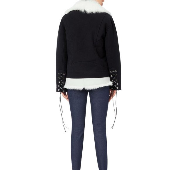 🌟NEW IRO 2-in-1 Jacket w/ 100% Lamb Shearling Vest. Black on black - Picture 12 of 15